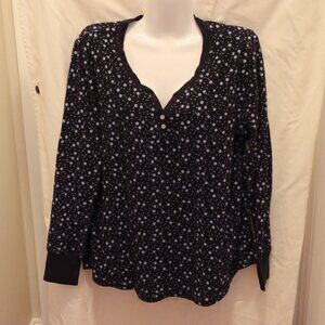 Nautica 2 piece Pajama/ Lounge Set size large Blue with Polka Dots